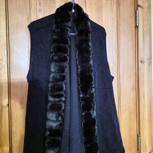 Catalog Favorites black faux-fur vest size 1X-2X NWOT
